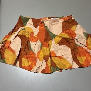 Fe Noel Womens Size 12 Multicolor Mixed Paint Print Back Zip Summer Mini Skirt